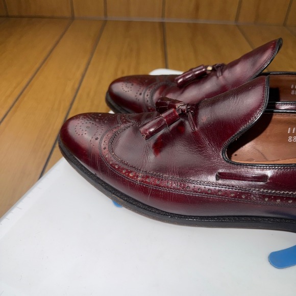 Allen Edmonds Berwick Burgundy Leather Wingtip Tassel Loafers Mens 11 A‎ 8873 main image 12